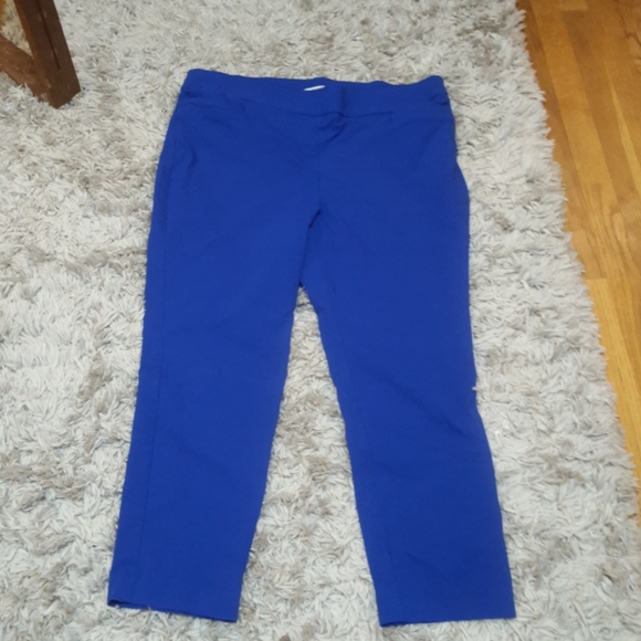 Bright Blue Stretch Slacks - Picture 1 of 5